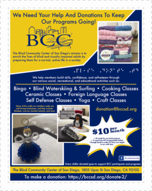 Flyer-Design von JMR Concepts für Blind Community Center of San Diego | Design #28000229