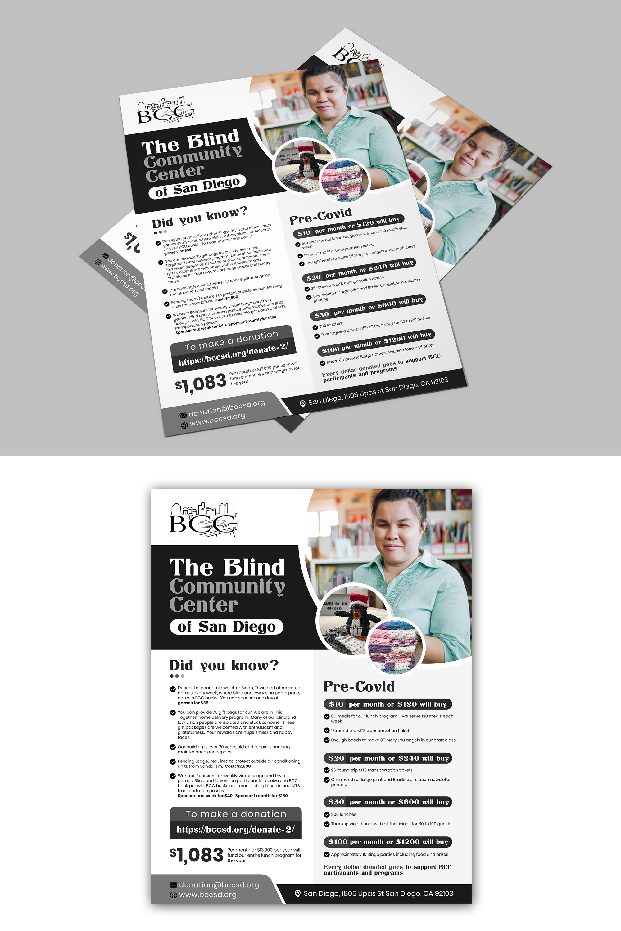 Flyer Design by debdesign for Blind Community Center of San Diego | Design #27986084