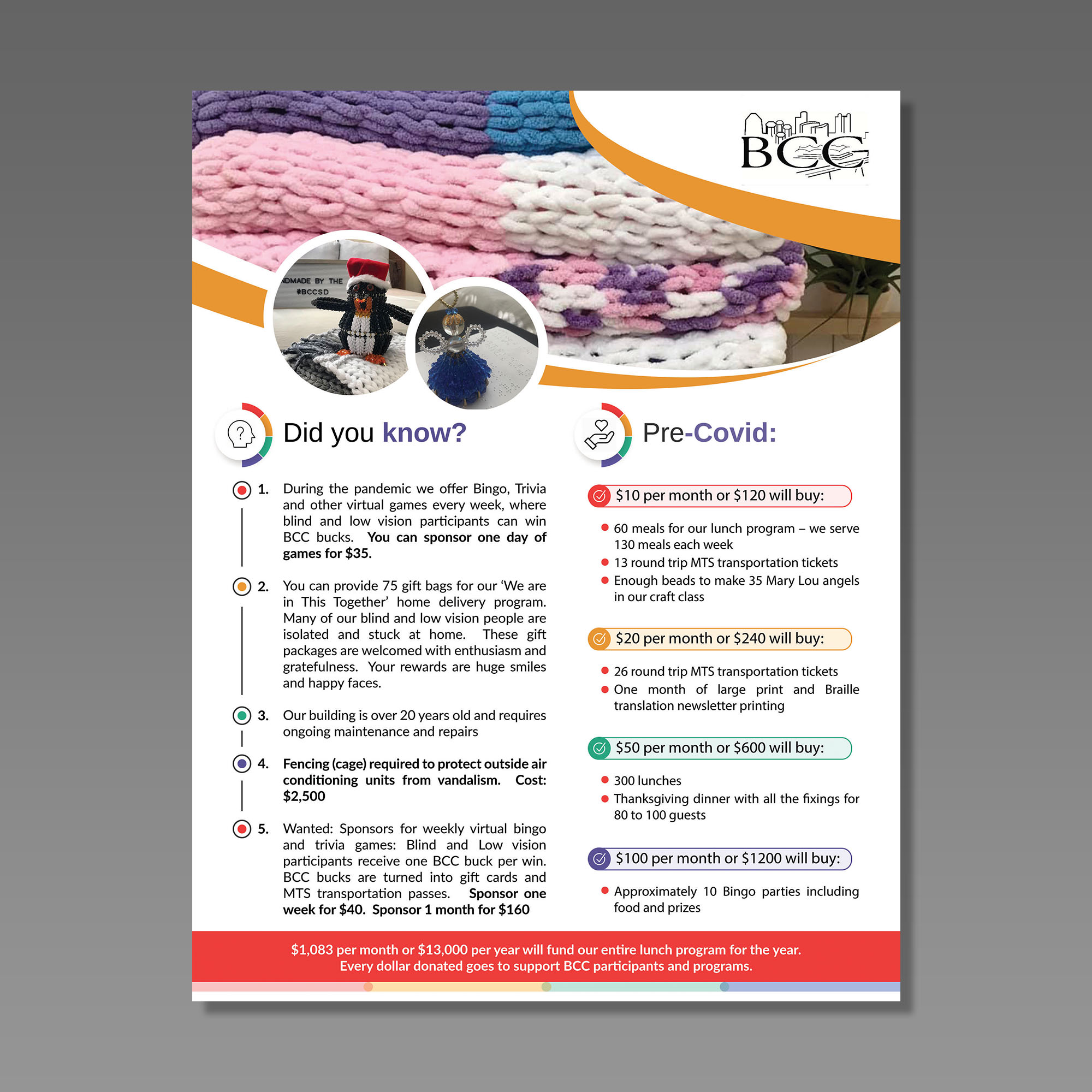Flyer Design by aspiremedia for Blind Community Center of San Diego | Design #27990371
