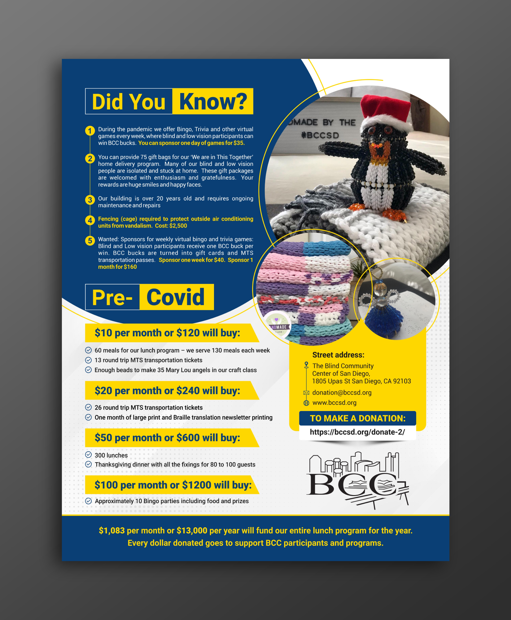 Flyer-Design von ecorokerz für Blind Community Center of San Diego | Design #27975496