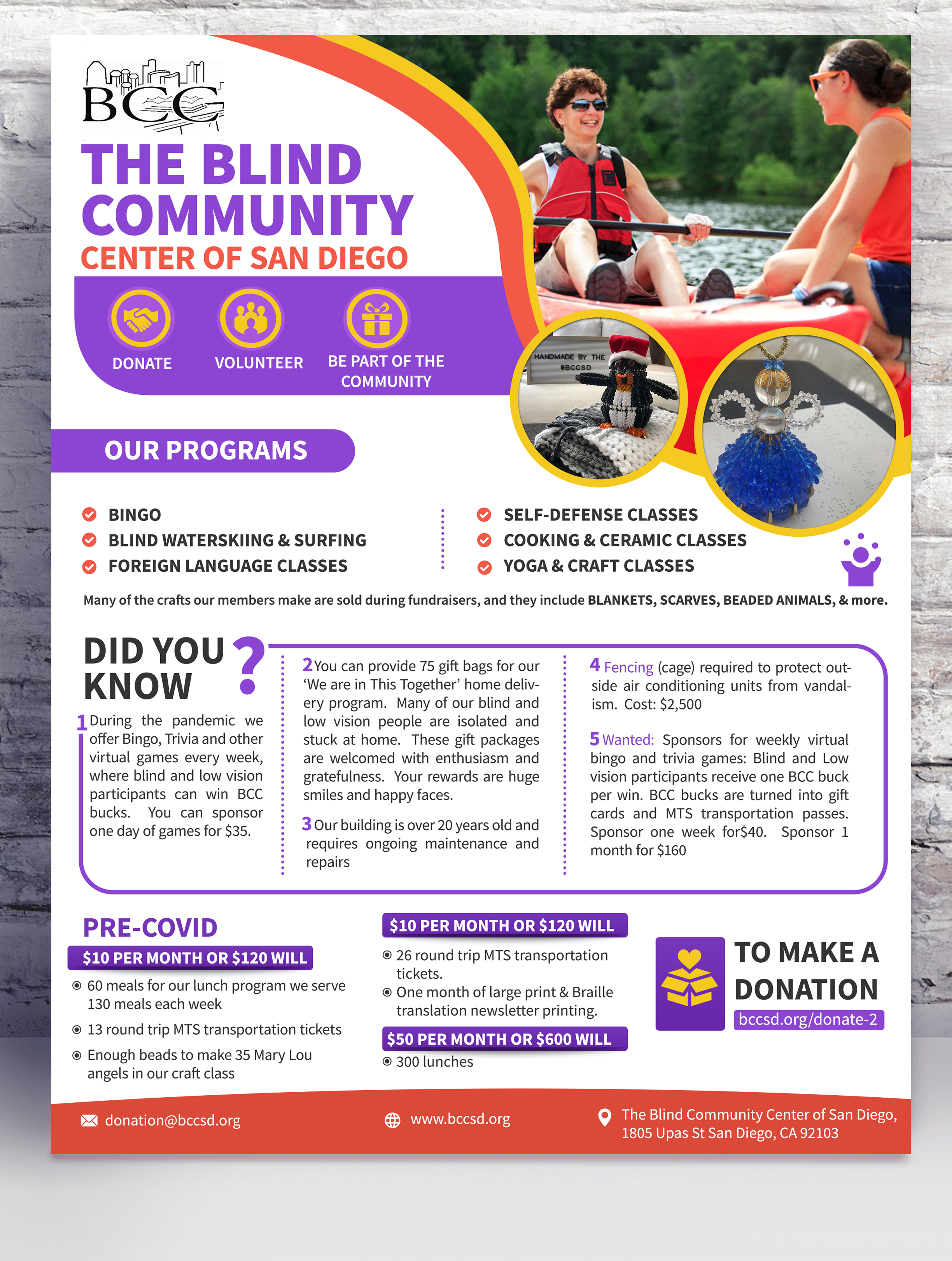 Flyer Design by SAI DESIGNS for Blind Community Center of San Diego | Design #28002148
