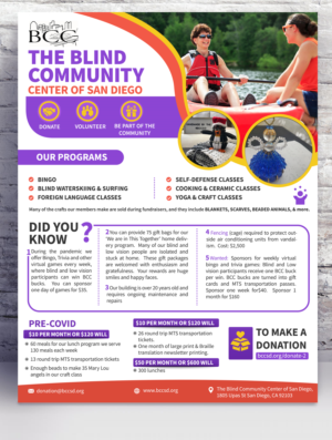 Flyer Design by SAI DESIGNS for Blind Community Center of San Diego | Design: #28002148