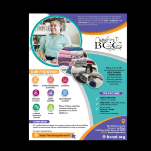 Flyer-Design von DA. für Blind Community Center of San Diego | Design: #28002001
