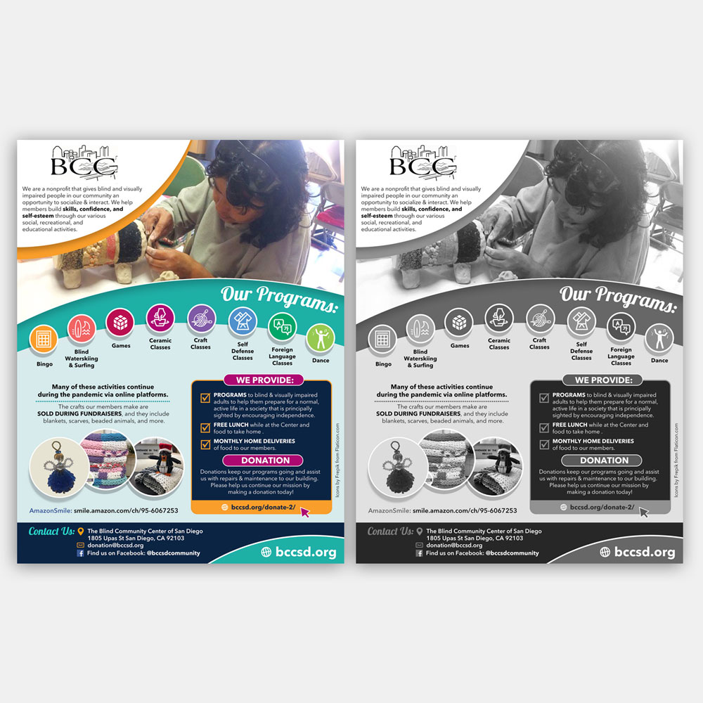Flyer-Design von DA. für Blind Community Center of San Diego | Design #28018176