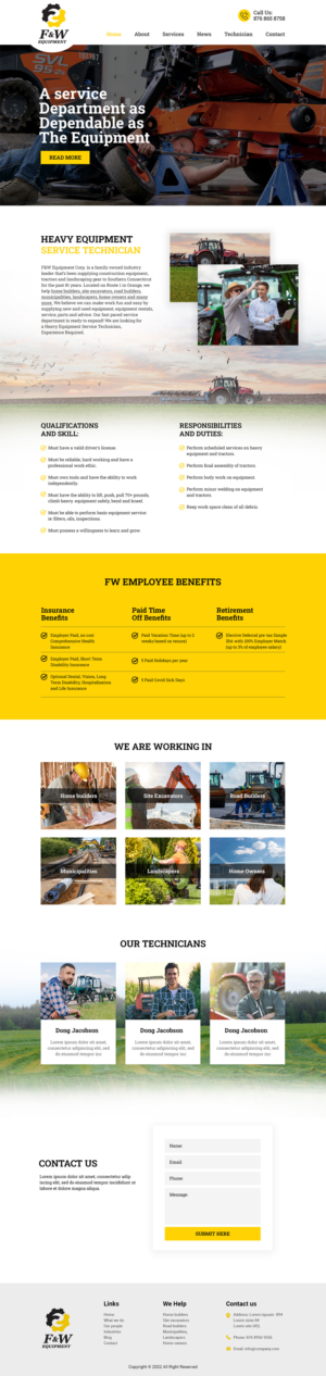 Diseño Web por MAHABA para F&W EQUIPMENT CORP | Diseño #28011364