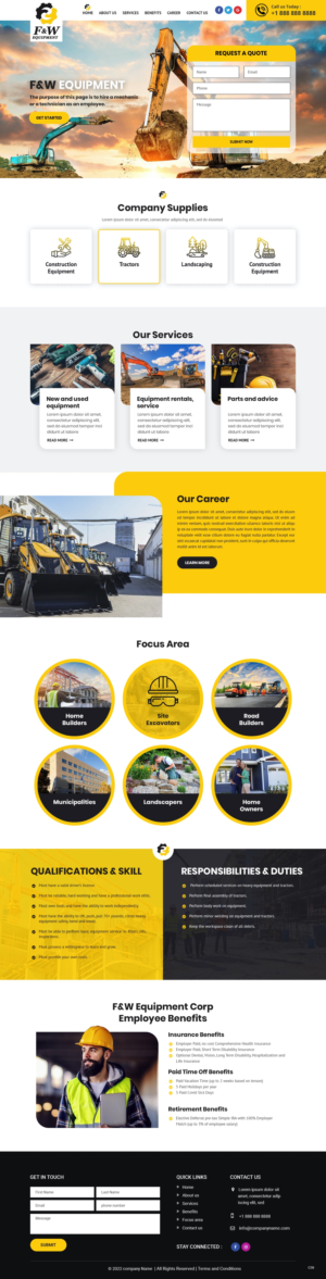 Web Design by pb for F&W EQUIPMENT CORP | Design: #27995232