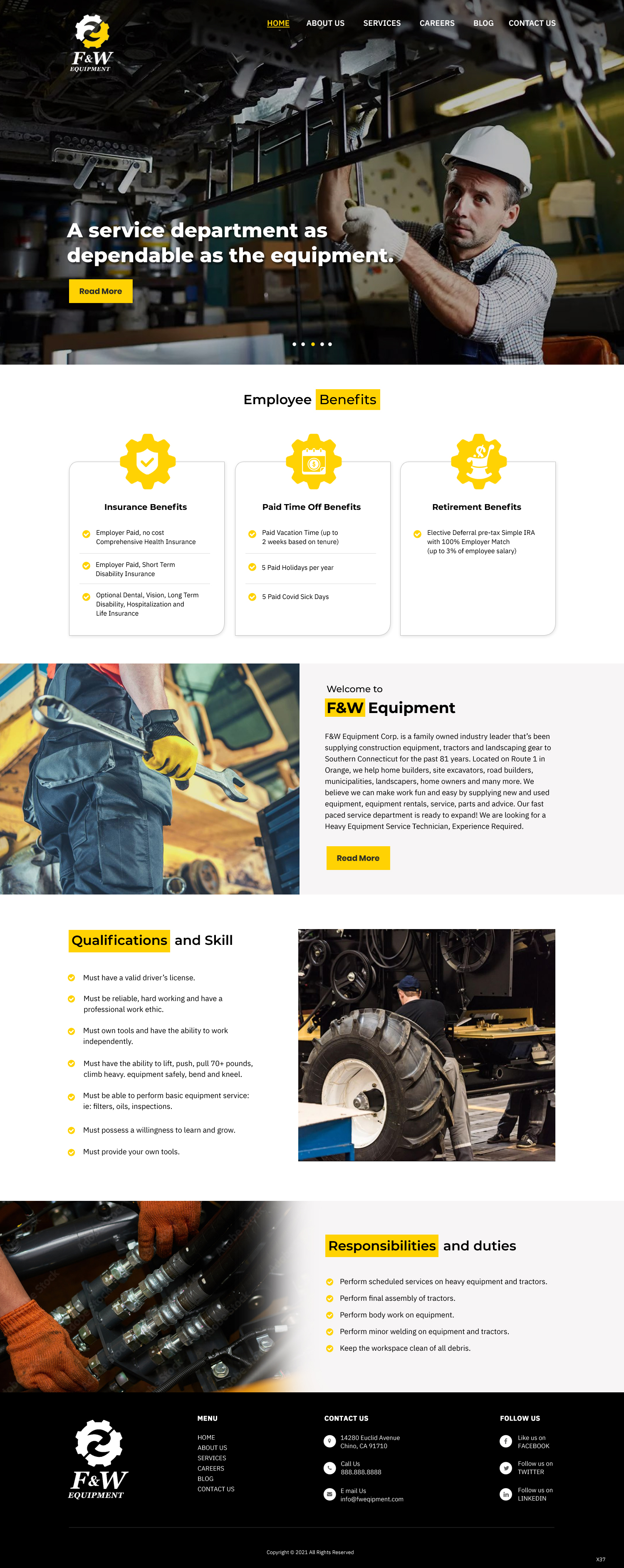Web Design by pb for F&W EQUIPMENT CORP | Design #27995236