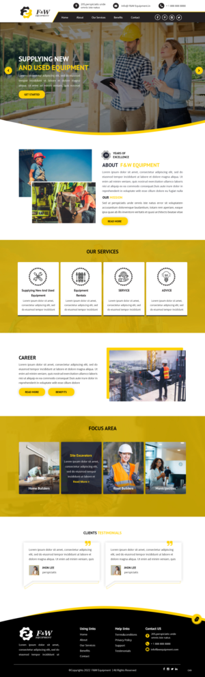 Web Design by pb for F&W EQUIPMENT CORP | Design: #28004434