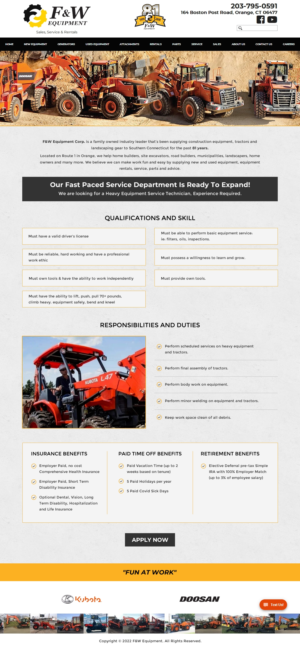 Web Design by Sbss for F&W EQUIPMENT CORP | Design: #27994289