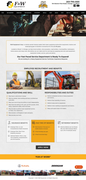 Web Design by Sbss for F&W EQUIPMENT CORP | Design: #27994290