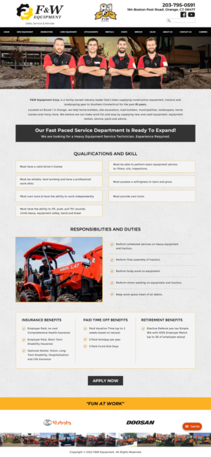 Web Design by Sbss for F&W EQUIPMENT CORP | Design: #27994291