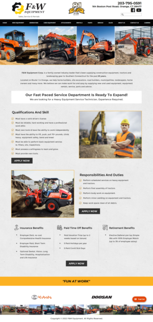 Web Design by Sbss for F&W EQUIPMENT CORP | Design: #27994292