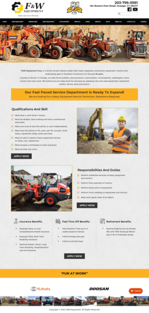 Web Design by Sbss for F&W EQUIPMENT CORP | Design: #27994293