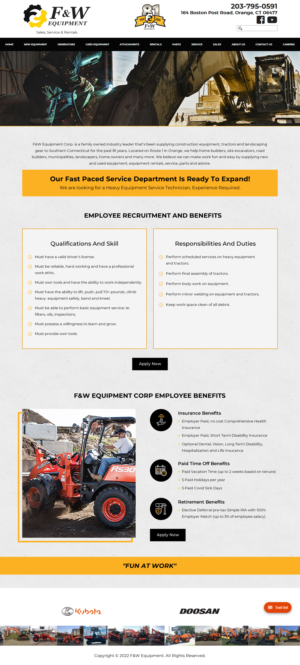 Web Design by Sbss for F&W EQUIPMENT CORP | Design: #27994299