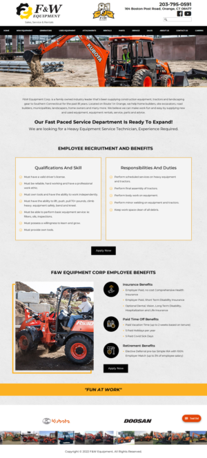 Web Design by Sbss for F&W EQUIPMENT CORP | Design: #27994300