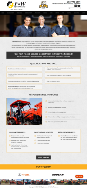 Web Design by Sbss for F&W EQUIPMENT CORP | Design: #27994303