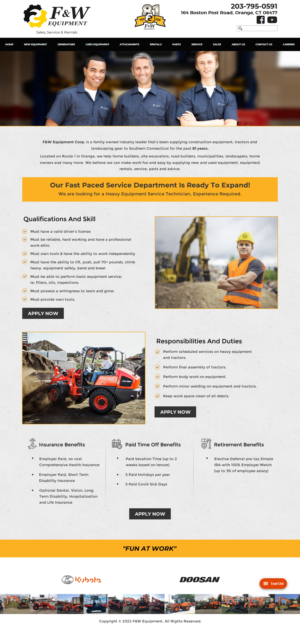 Web Design by Sbss for F&W EQUIPMENT CORP | Design: #27994305