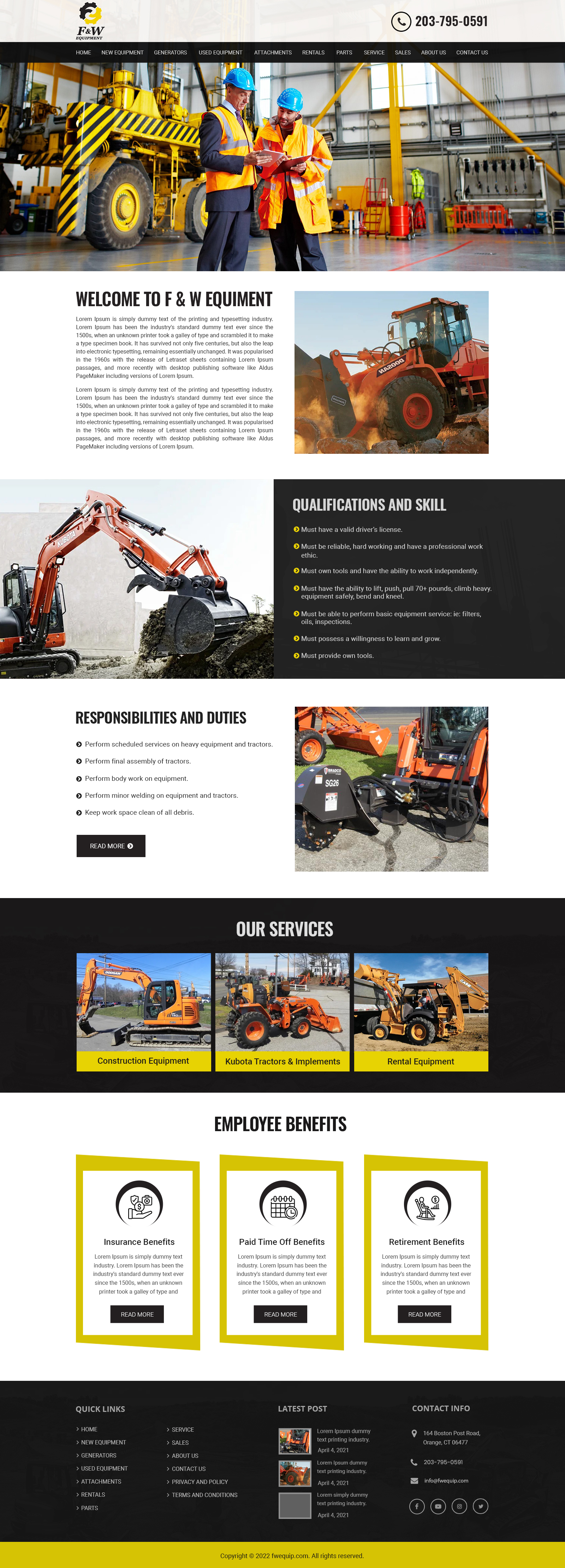 Diseño Web por Dream Logo Design para F&W EQUIPMENT CORP | Diseño #28003609