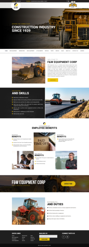 Web Design by Dream Logo Design for F&W EQUIPMENT CORP | Design: #28003610
