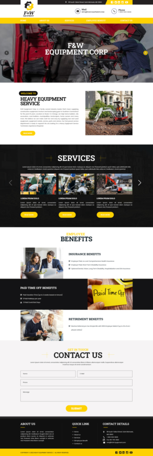 Web Design by Dream Logo Design for F&W EQUIPMENT CORP | Design: #28003611