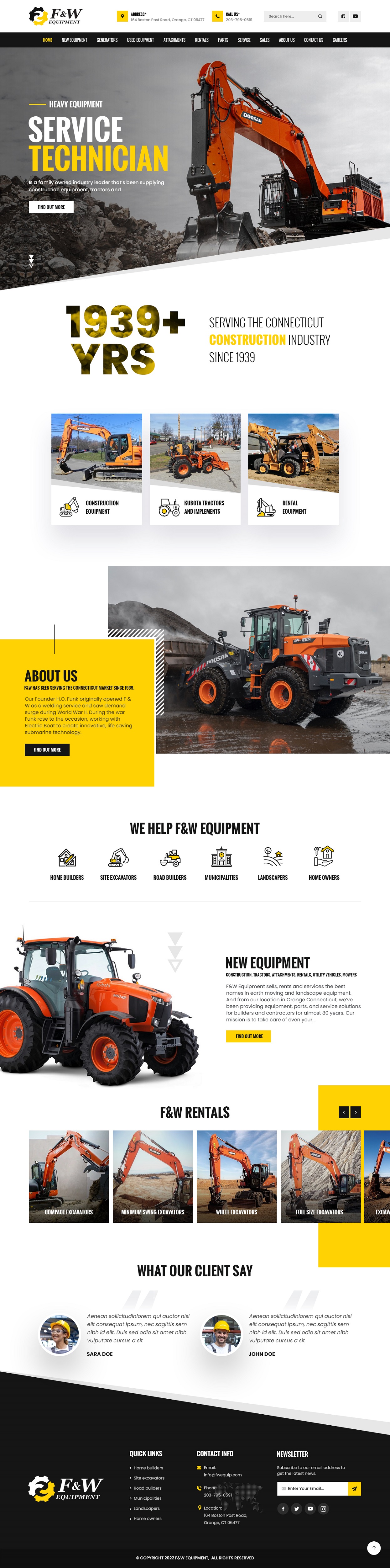 Diseño Web por nzdesigners para F&W EQUIPMENT CORP | Diseño #28012856