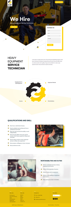 Diseño Web por Shijo John para F&W EQUIPMENT CORP | Diseño #28000933