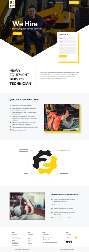 Web Design by Shijo John for F&W EQUIPMENT CORP | Design: #28000979