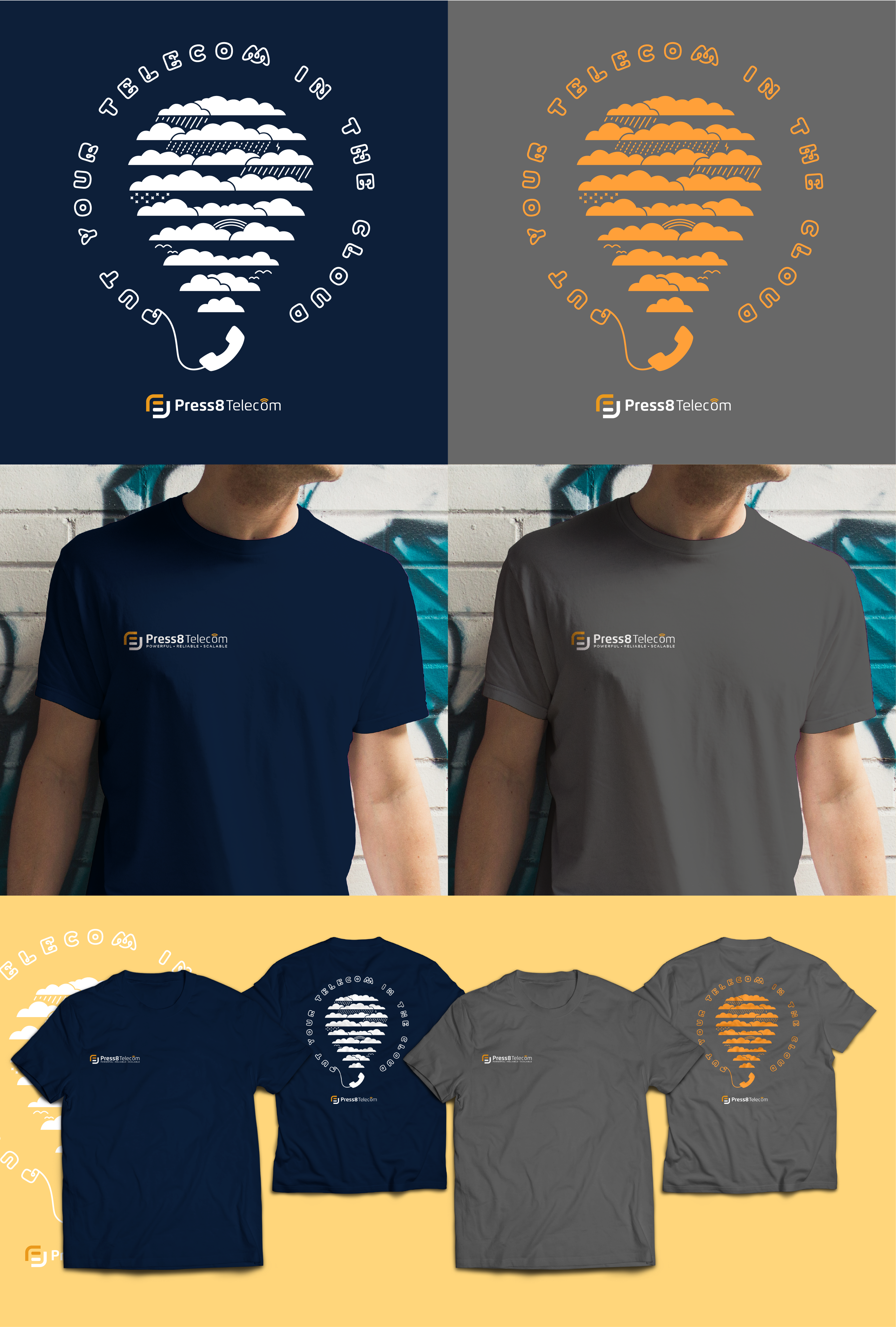 T-shirt Design by Lhey DC for Press8 Telecom | Design #28011844
