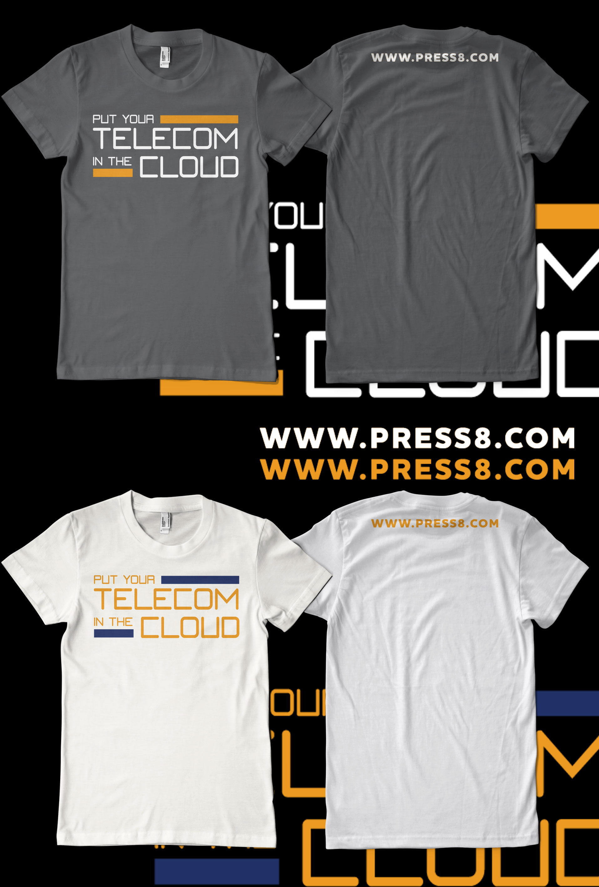 T-shirt Design by rickyadri for Press8 Telecom | Design #28005012
