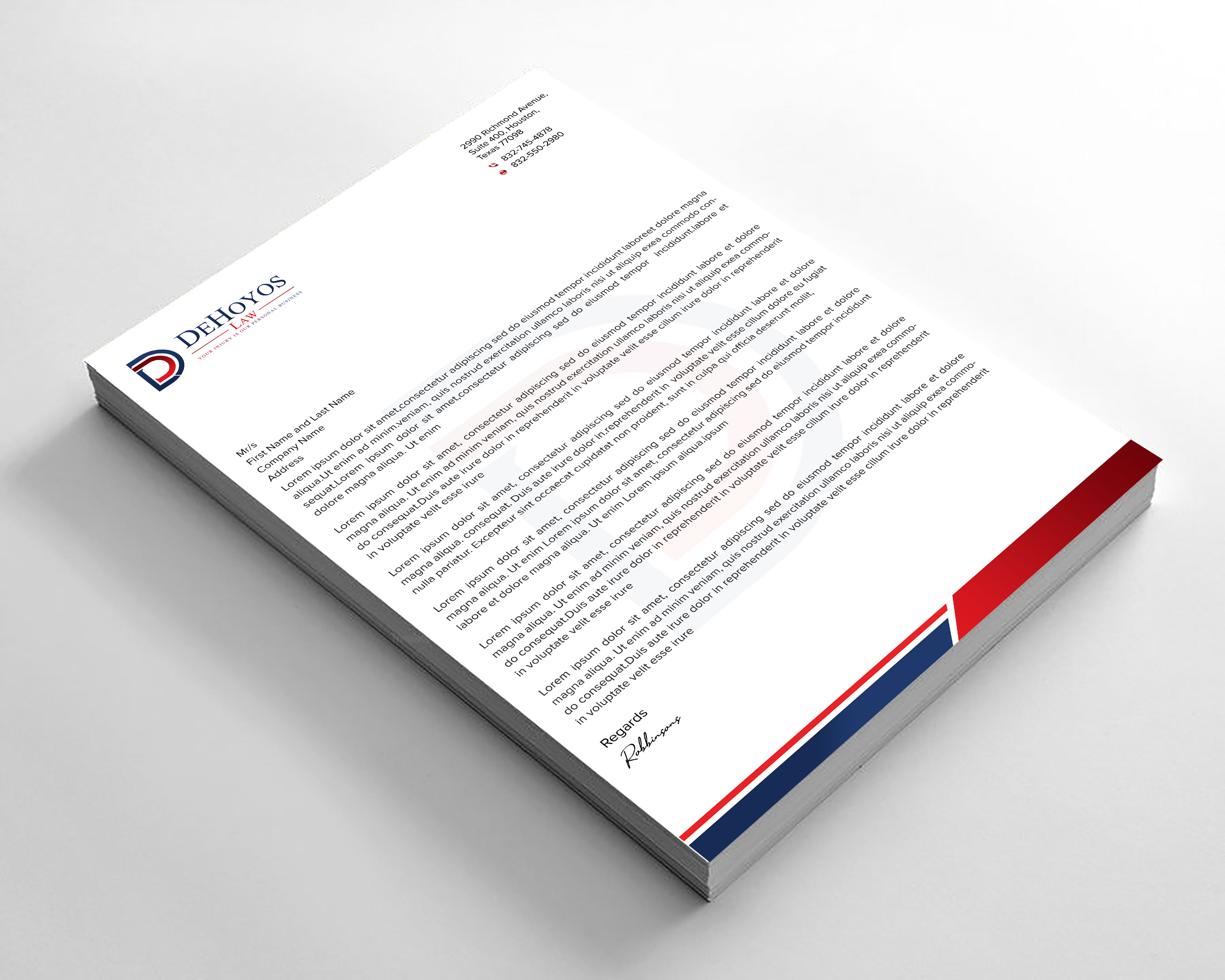 Stationery Design by sadikul islam for DeHoyos Law | Design #28020228