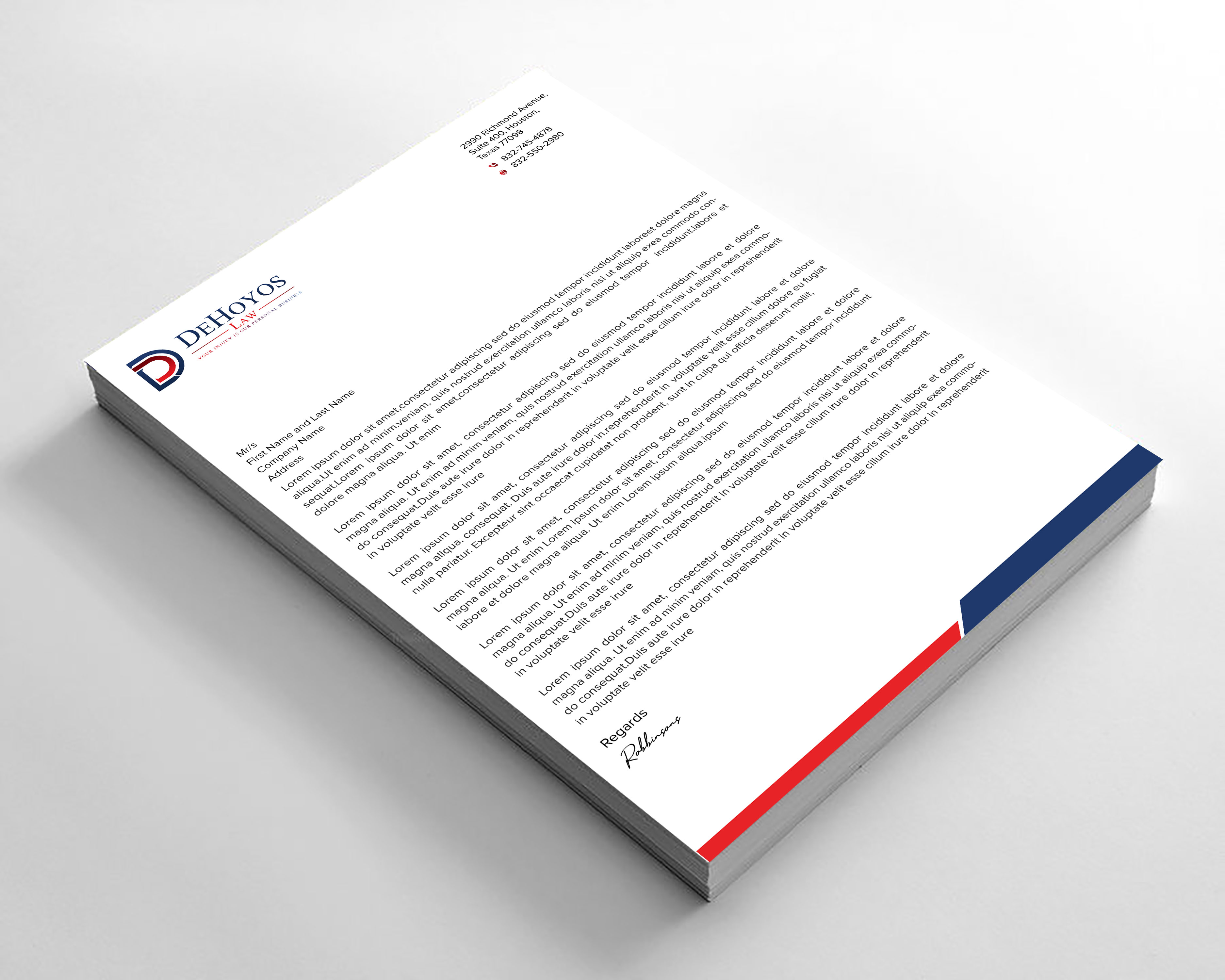 Stationery Design by sadikul islam for DeHoyos Law | Design #28020237