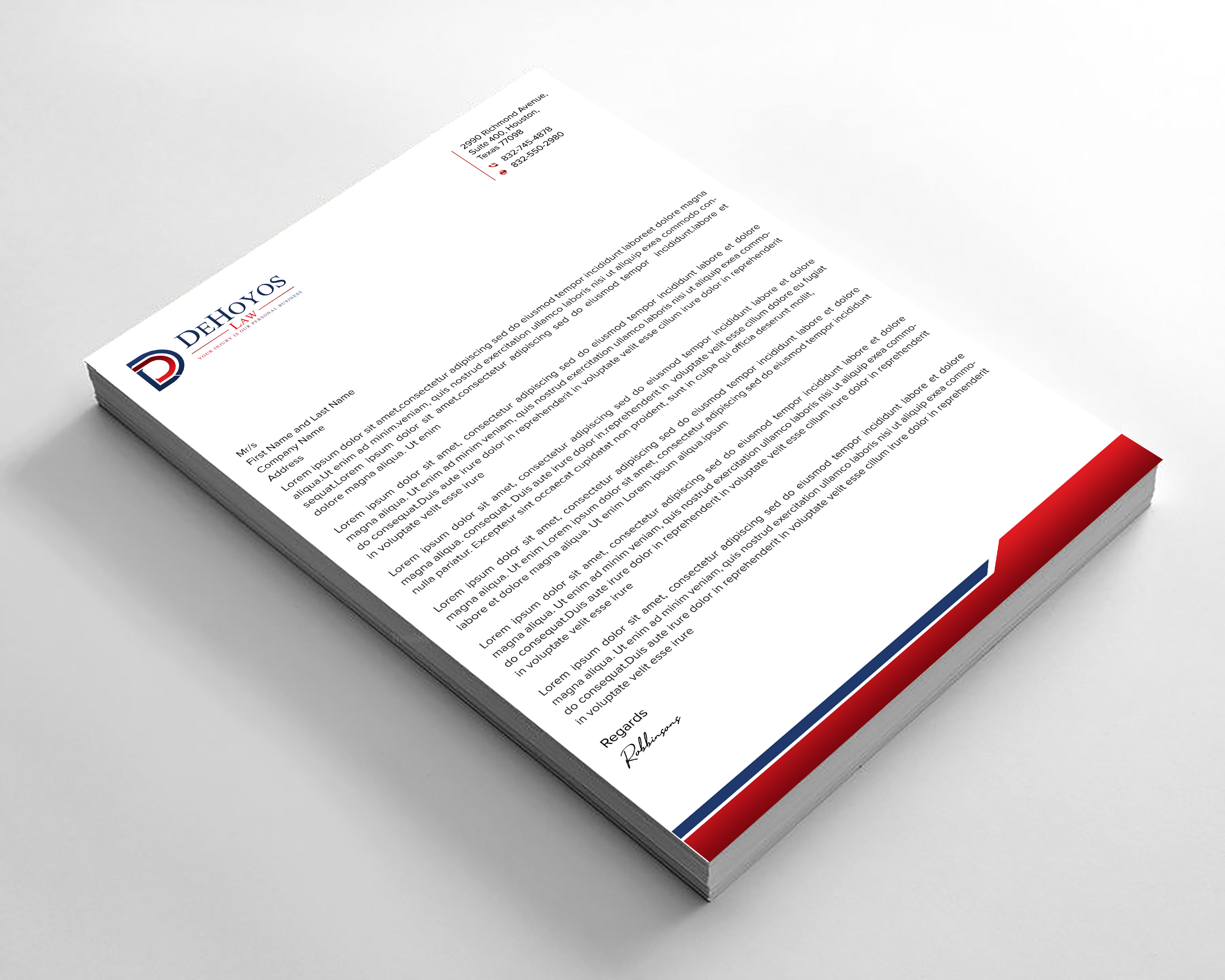 Stationery Design by sadikul islam for DeHoyos Law | Design #28020250