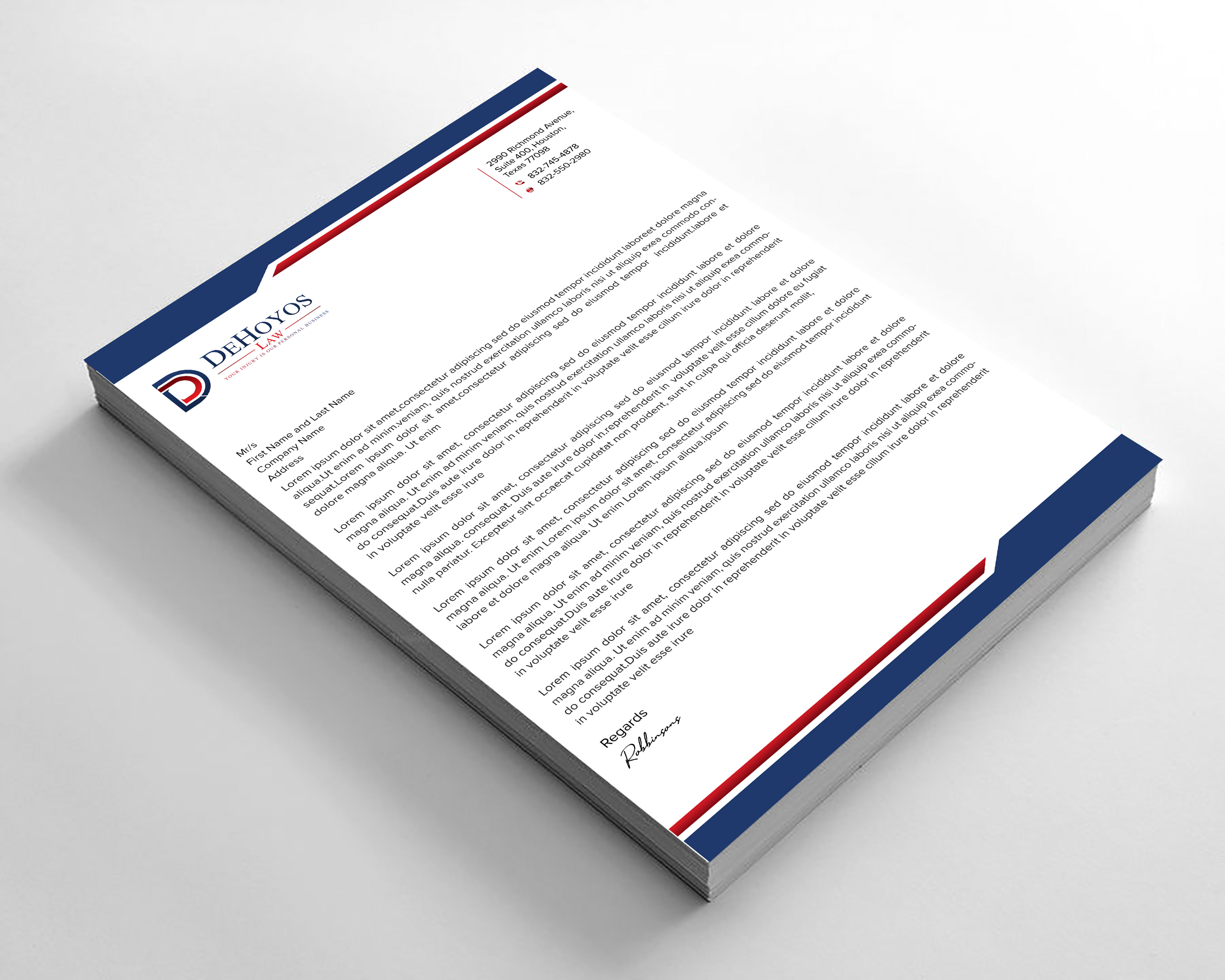 Stationery Design by sadikul islam for DeHoyos Law | Design #28020255