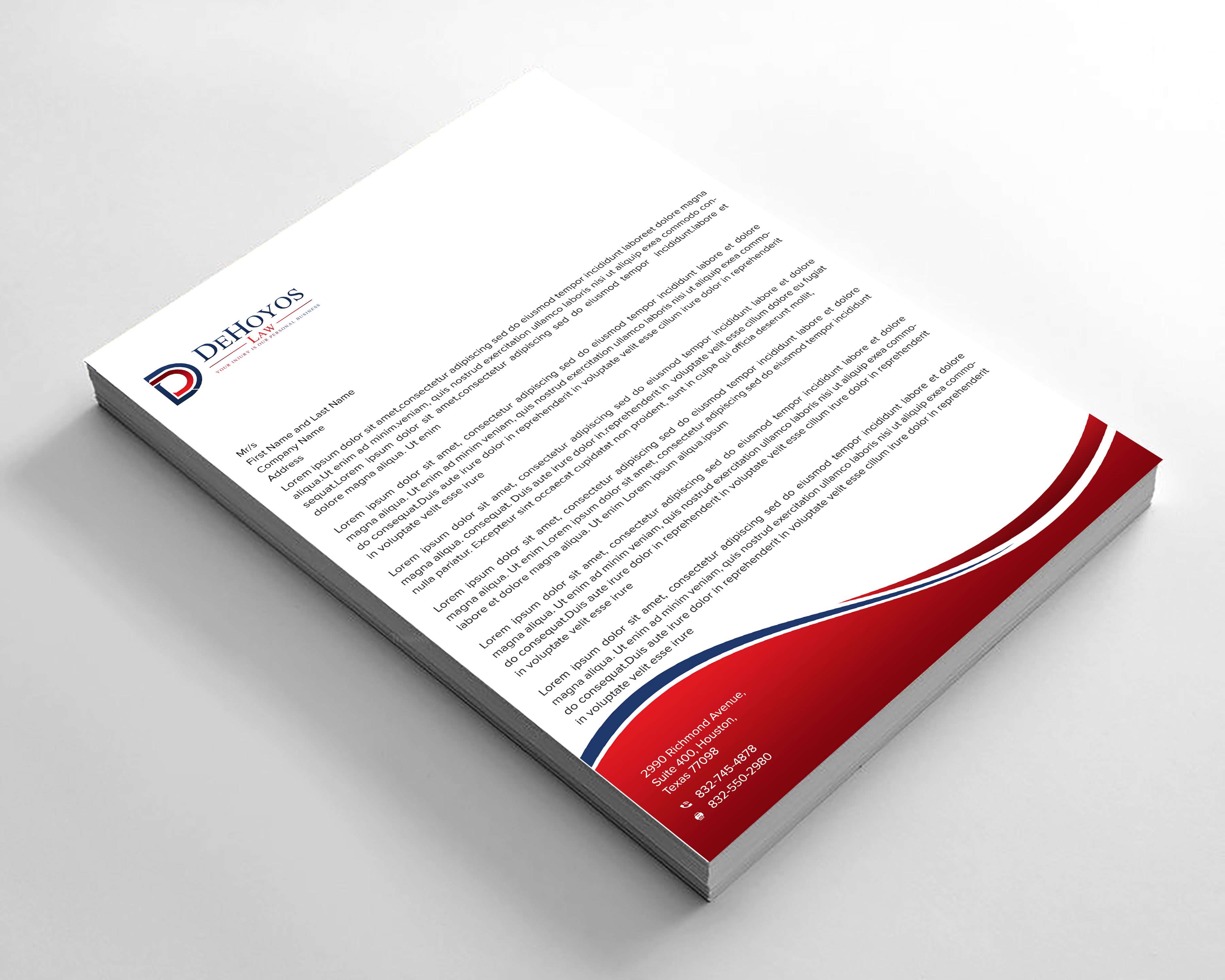 Stationery Design by sadikul islam for DeHoyos Law | Design #28020281