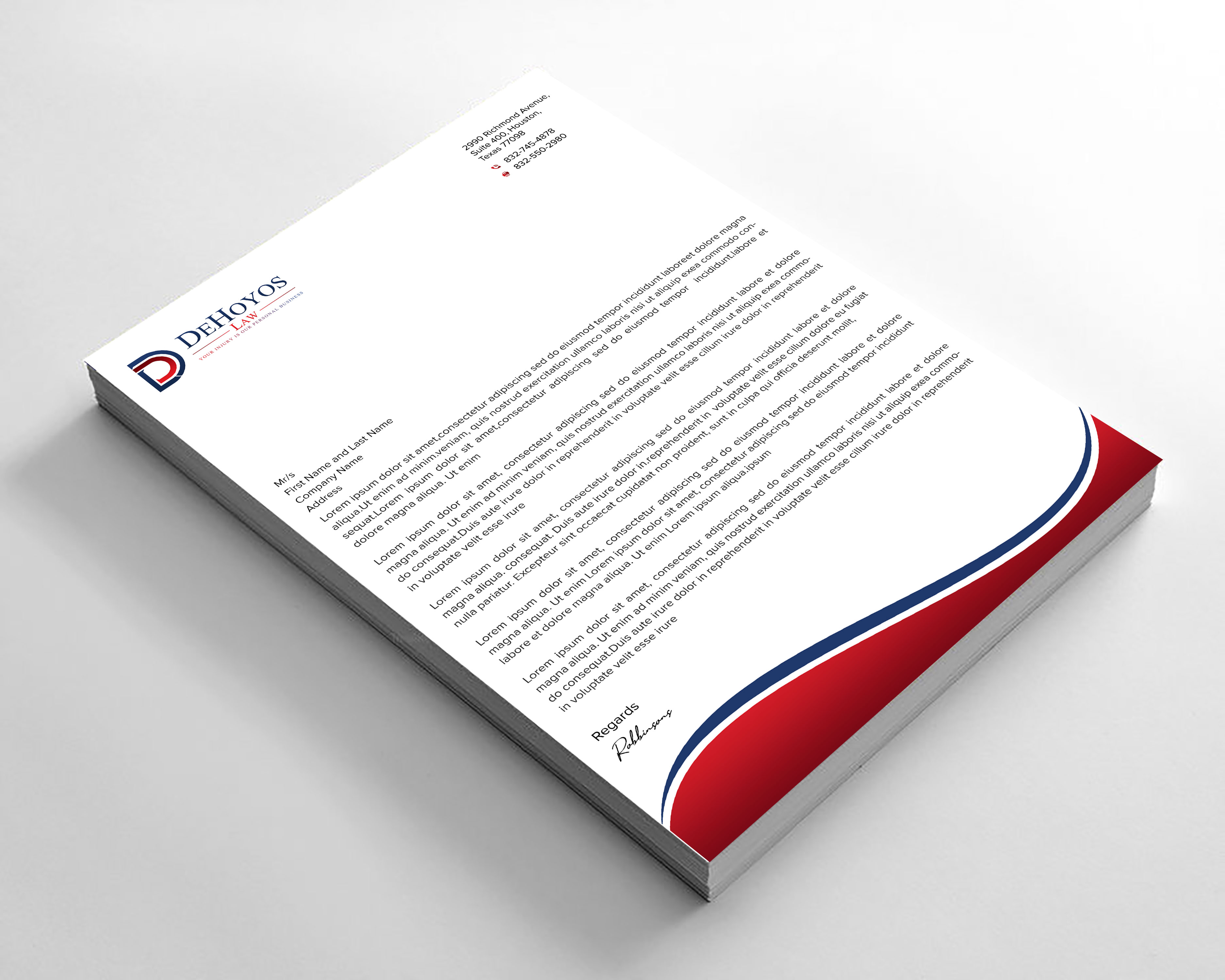 Stationery Design by sadikul islam for DeHoyos Law | Design #28020540