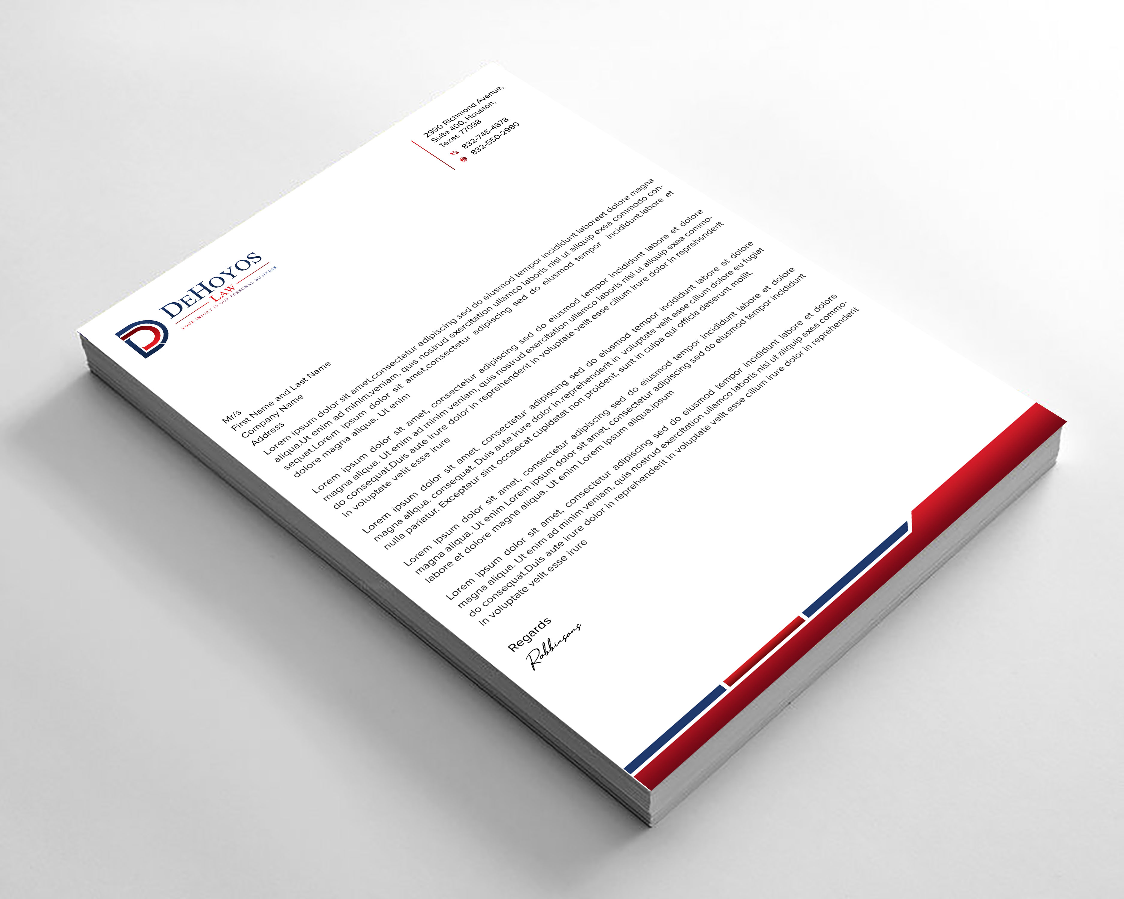 Stationery Design by sadikul islam for DeHoyos Law | Design #28021284