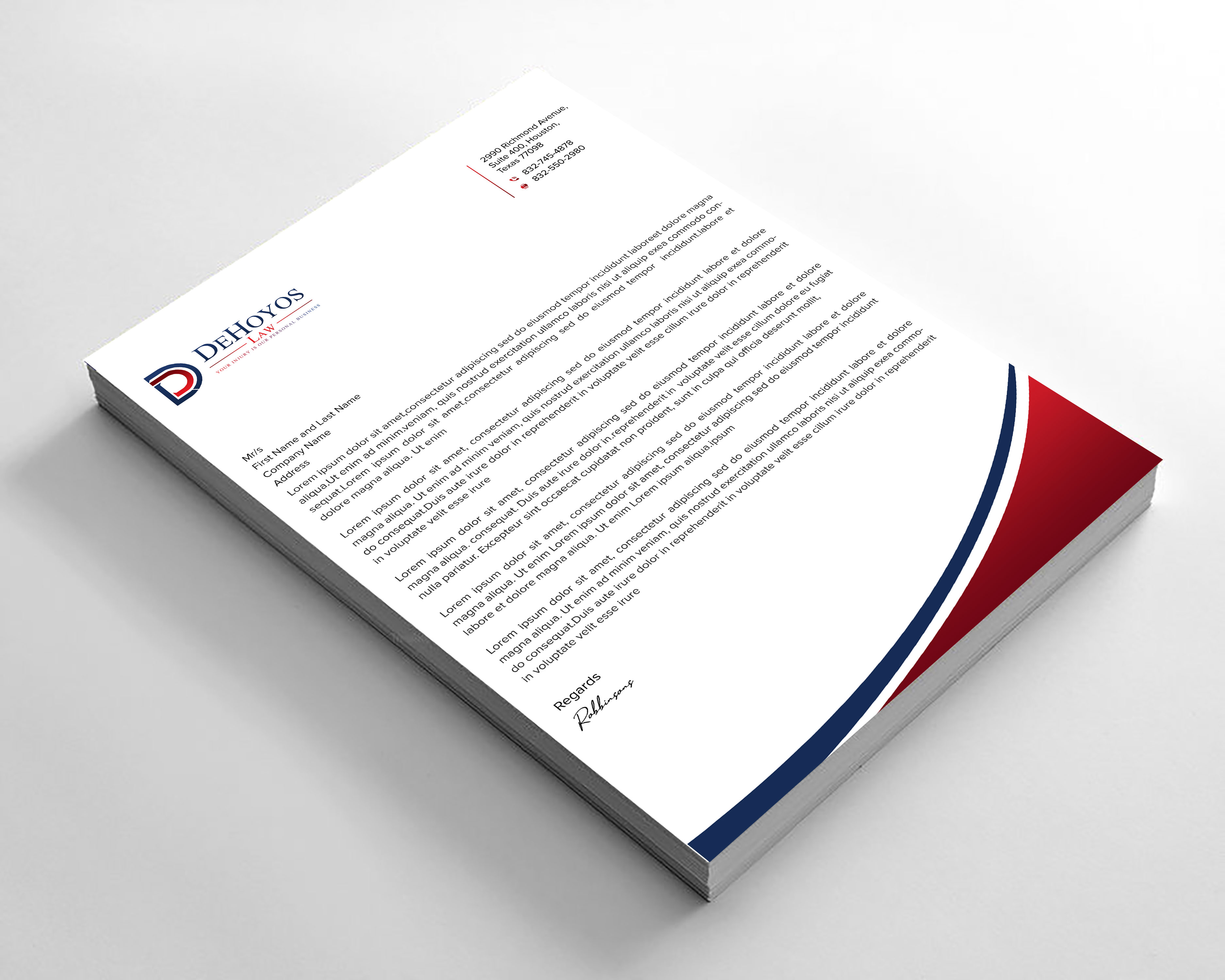 Stationery Design by sadikul islam for DeHoyos Law | Design #28021297