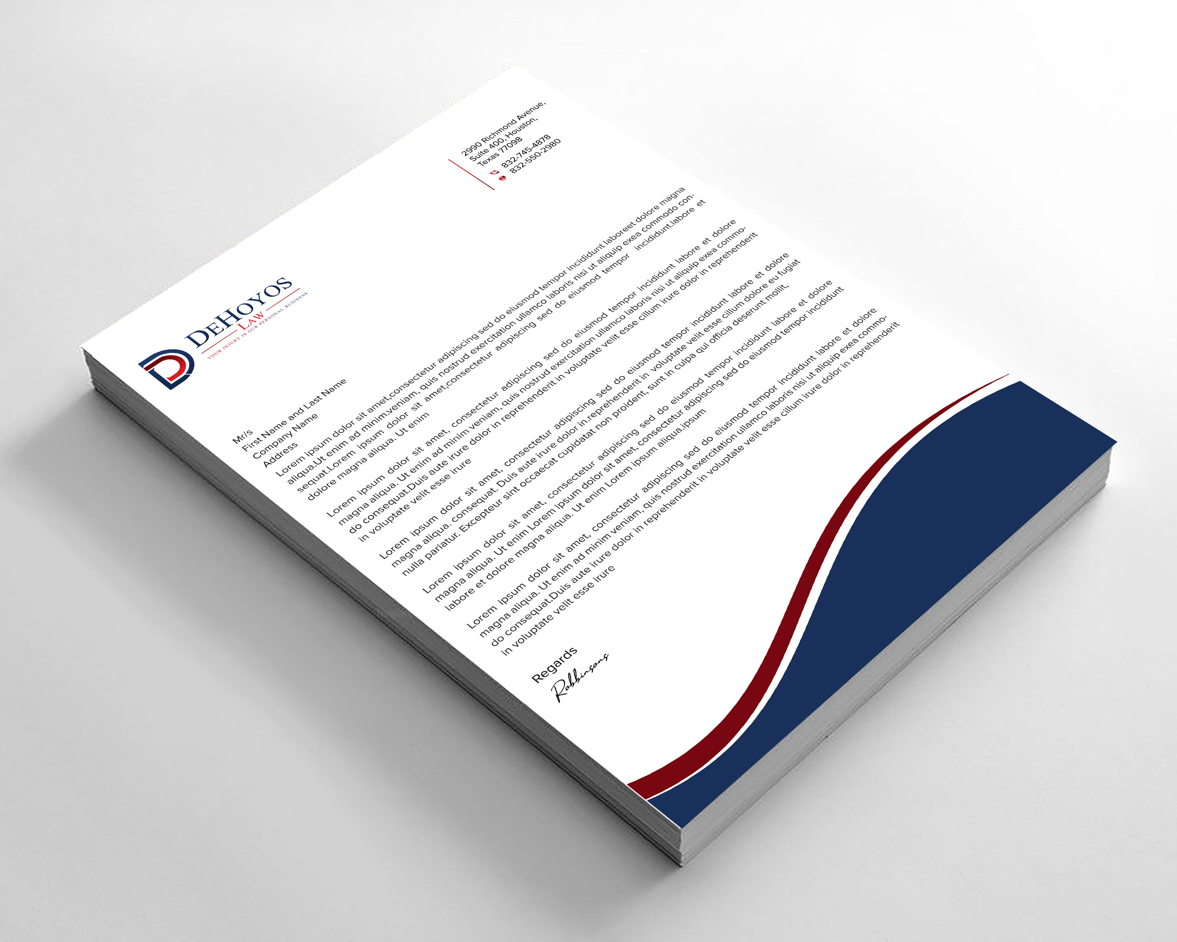 Stationery Design by sadikul islam for DeHoyos Law | Design #28021340