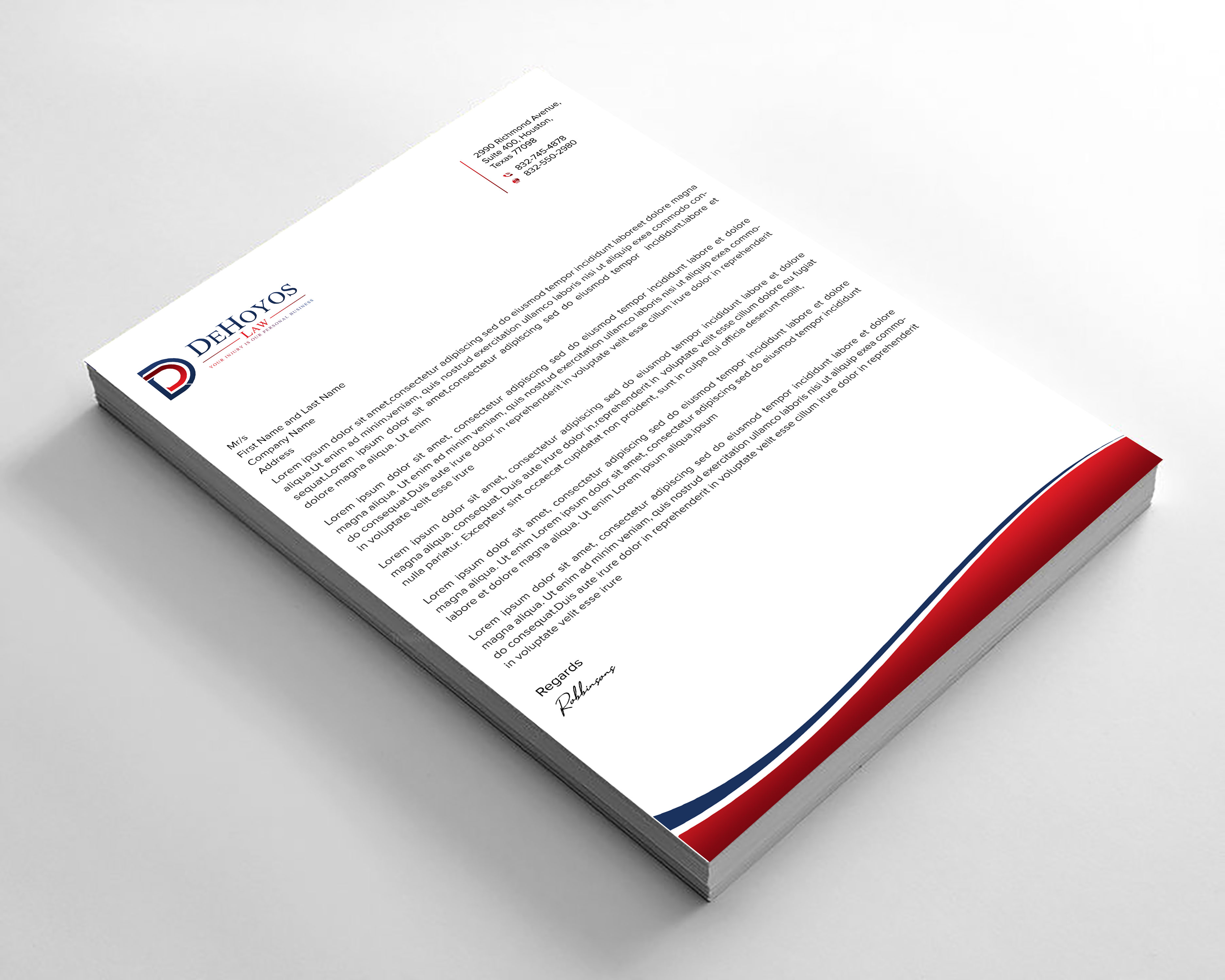 Stationery Design by sadikul islam for DeHoyos Law | Design #28021717