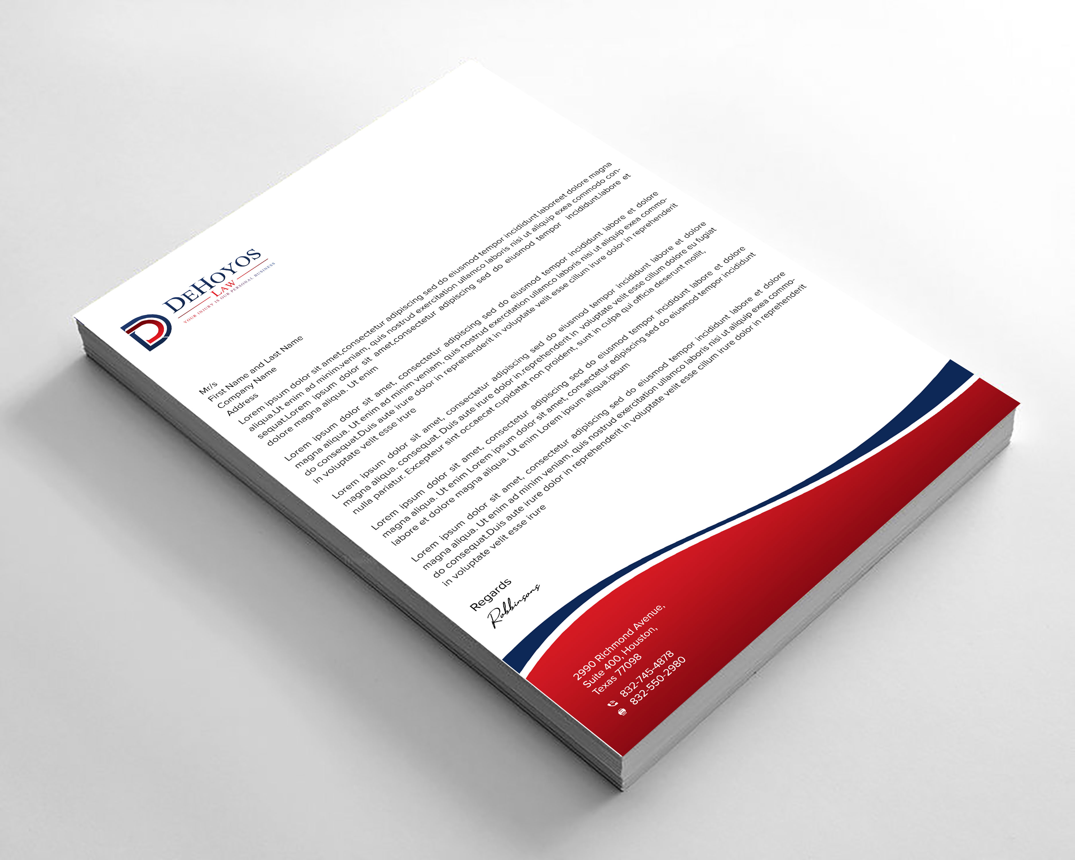 Stationery Design by sadikul islam for DeHoyos Law | Design #28021728