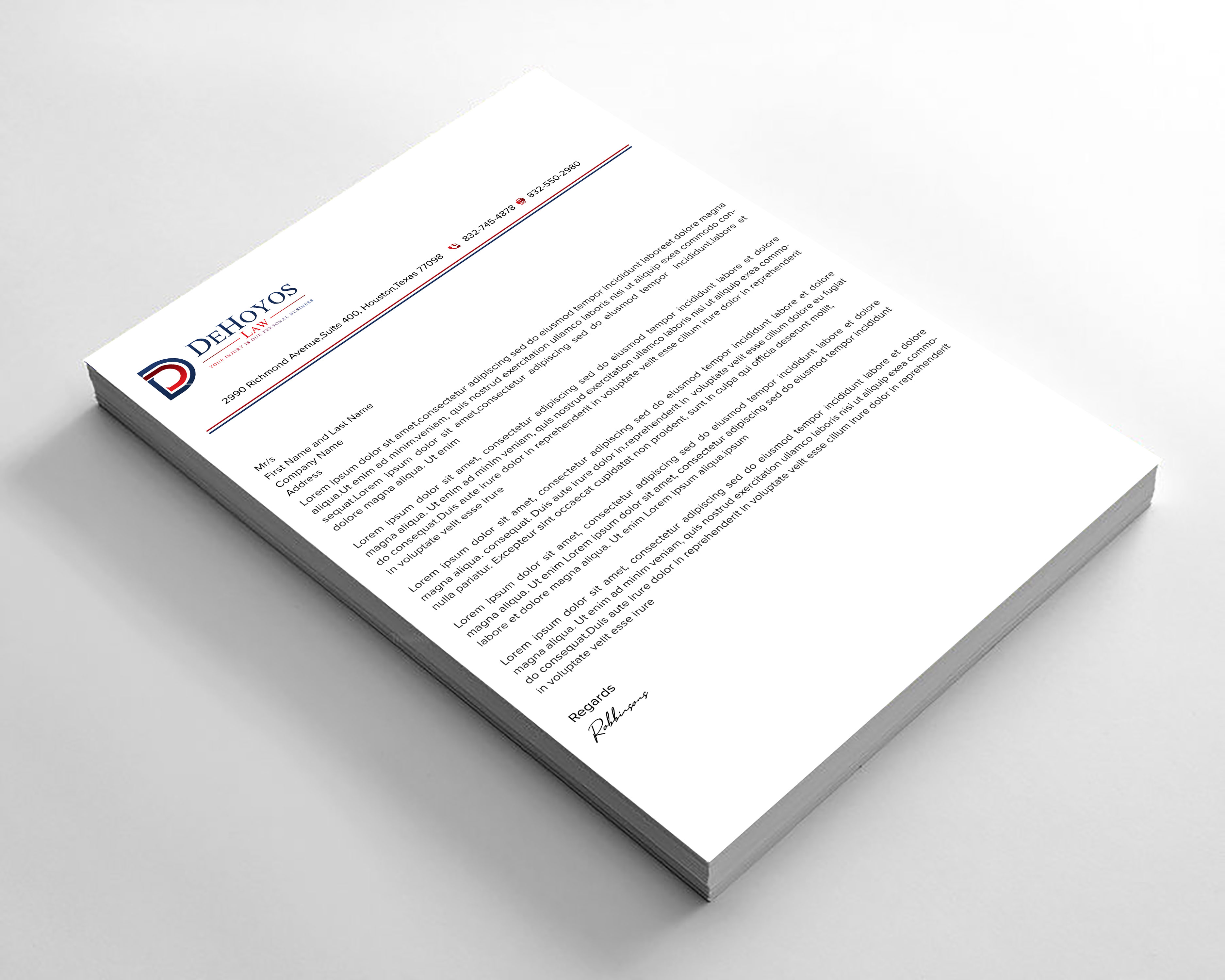 Stationery Design by sadikul islam for DeHoyos Law | Design #28021767