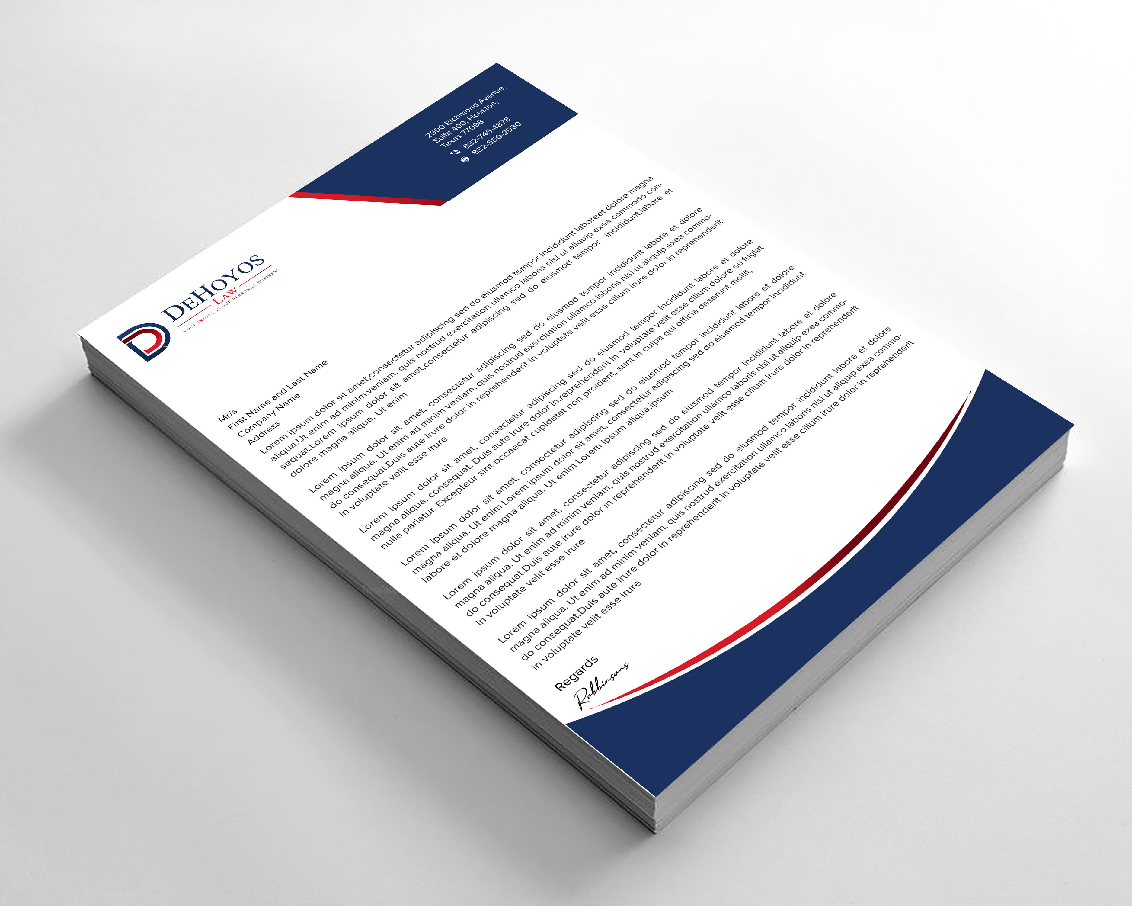 Stationery Design by sadikul islam for DeHoyos Law | Design #28032484