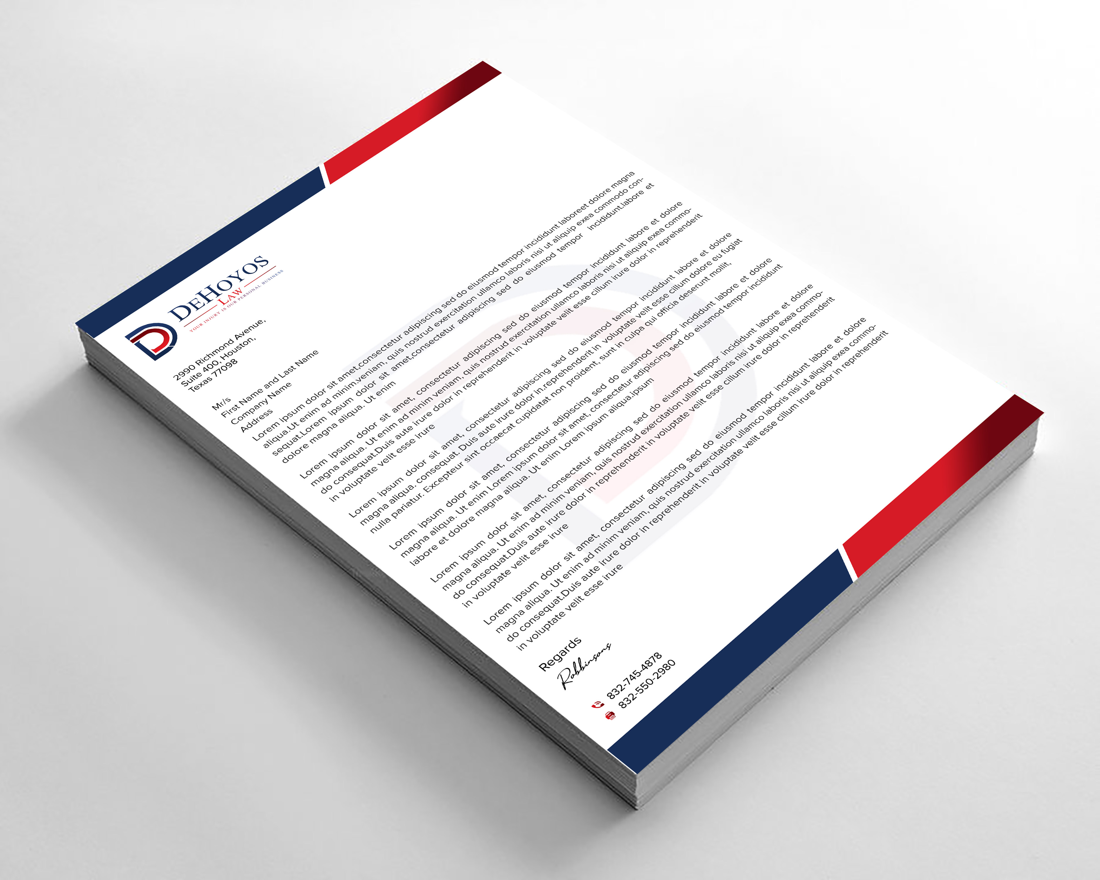 Stationery Design by sadikul islam for DeHoyos Law | Design #28032520