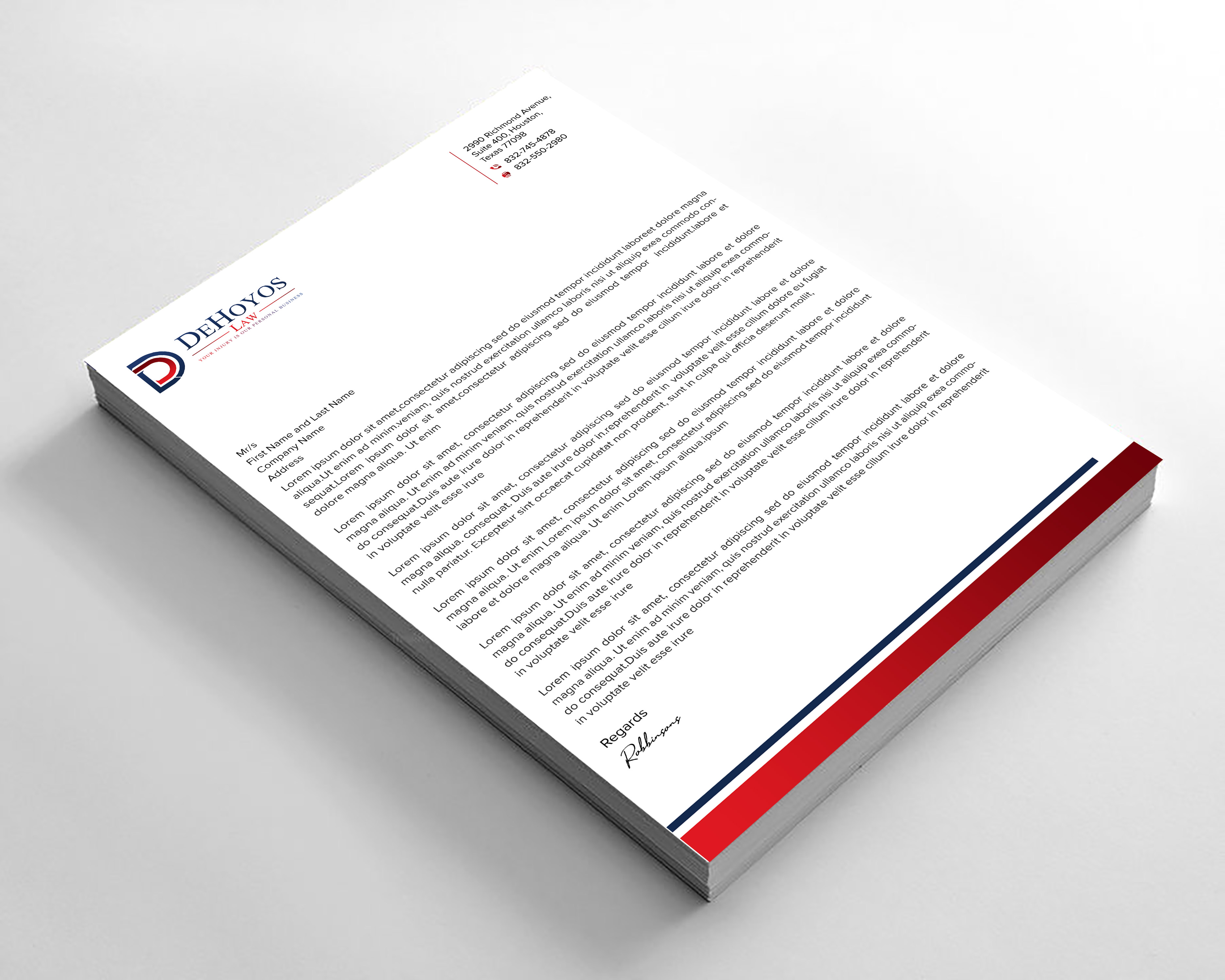 Stationery Design by sadikul islam for DeHoyos Law | Design #28032706