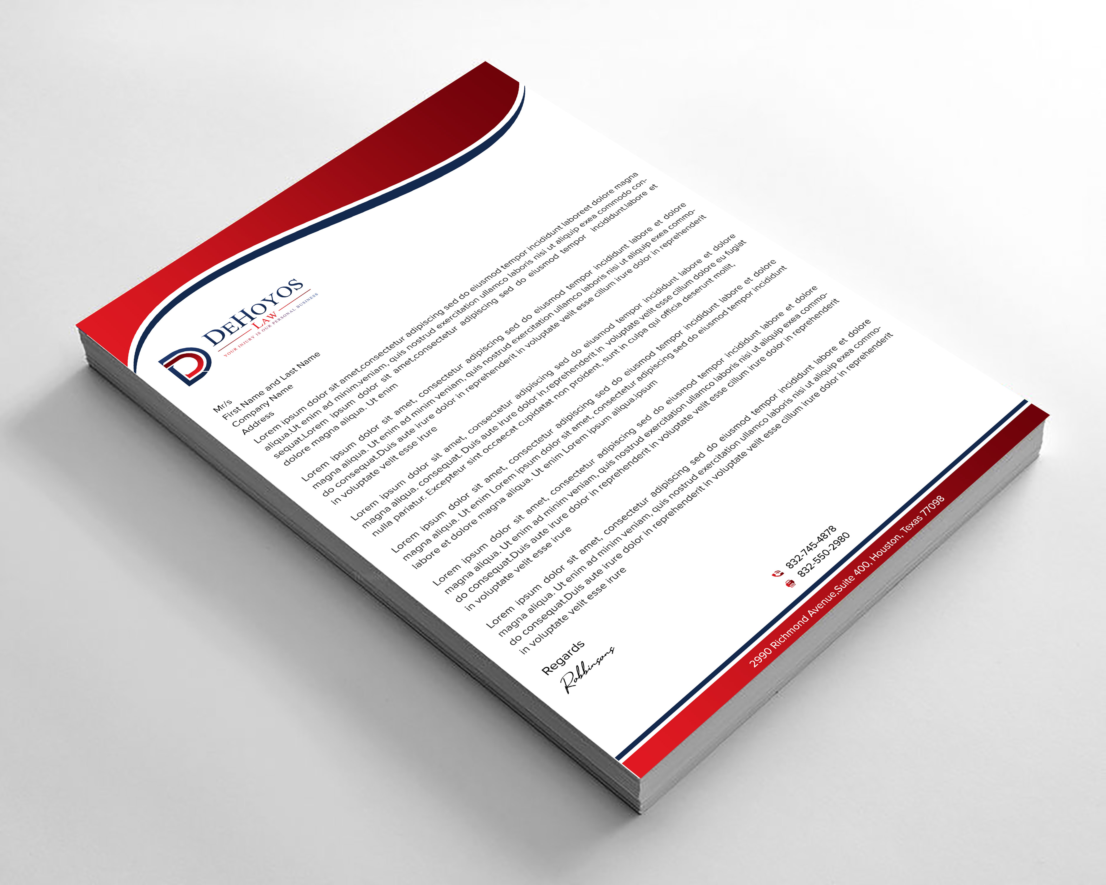 Stationery Design by sadikul islam for DeHoyos Law | Design #28032772