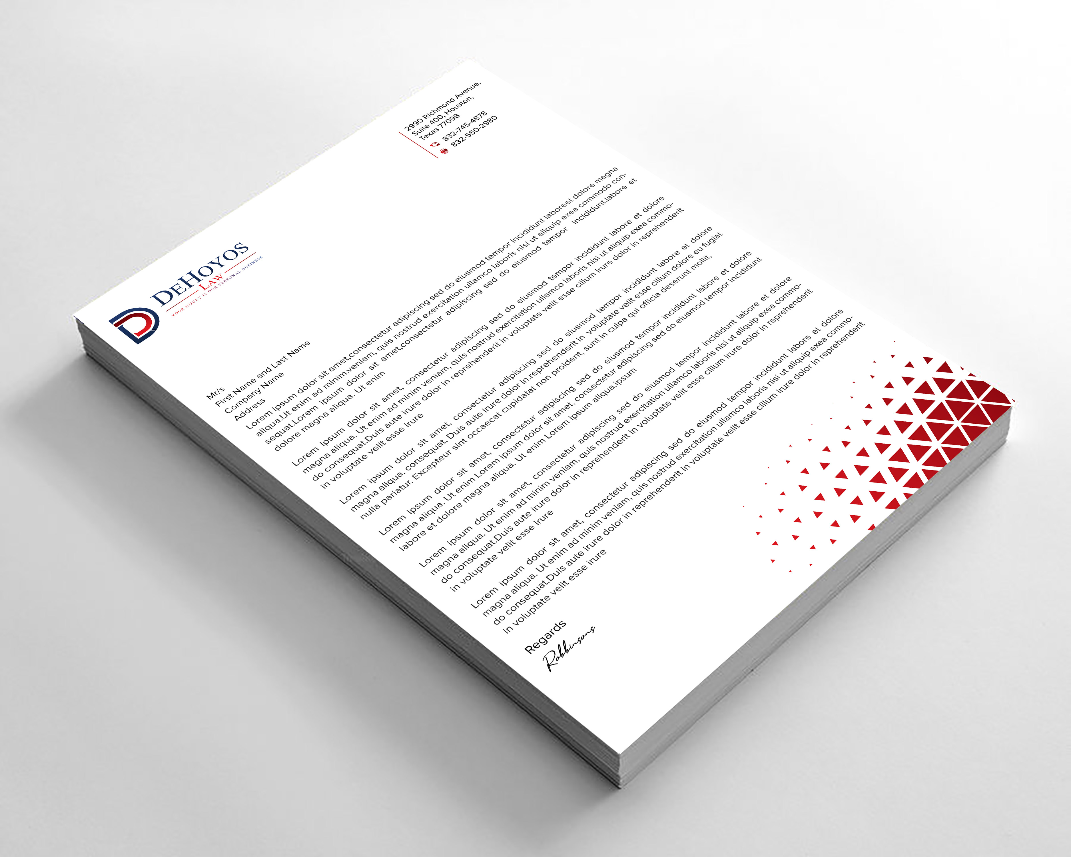 Stationery Design by sadikul islam for DeHoyos Law | Design #28032804