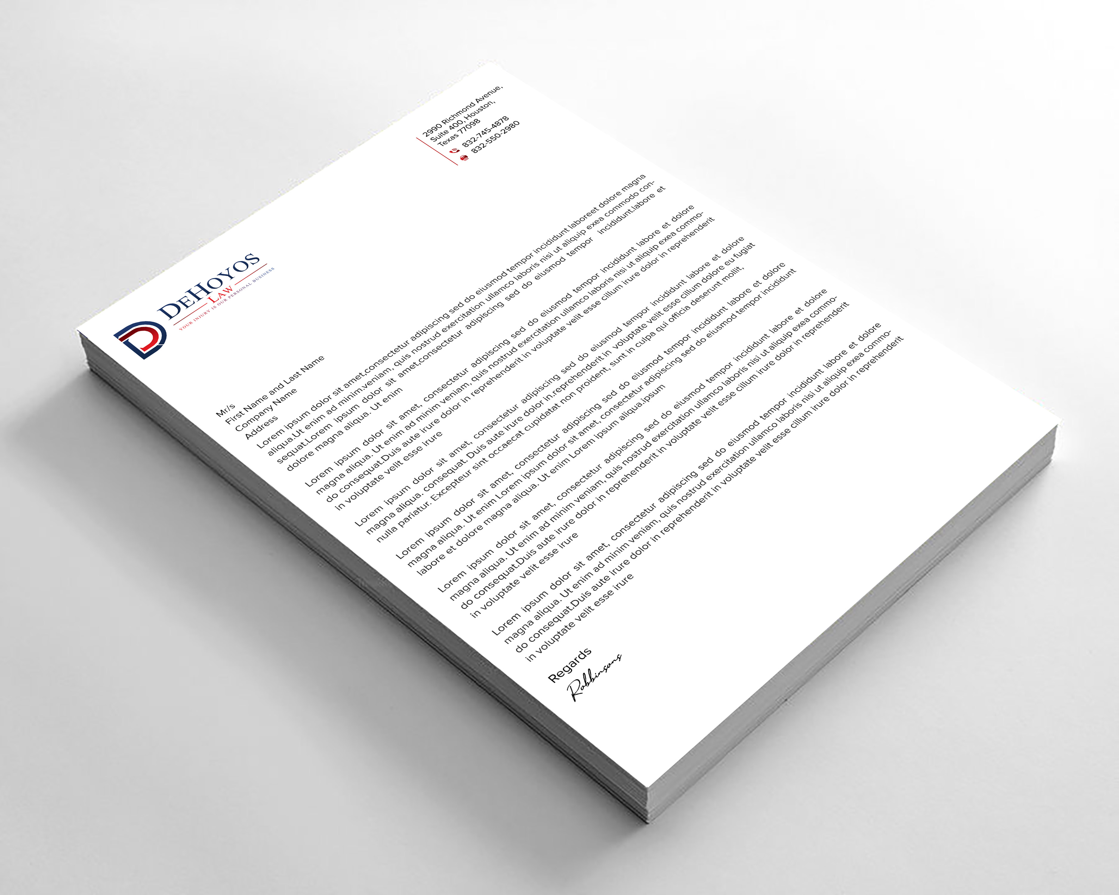 Stationery Design by sadikul islam for DeHoyos Law | Design #28033390