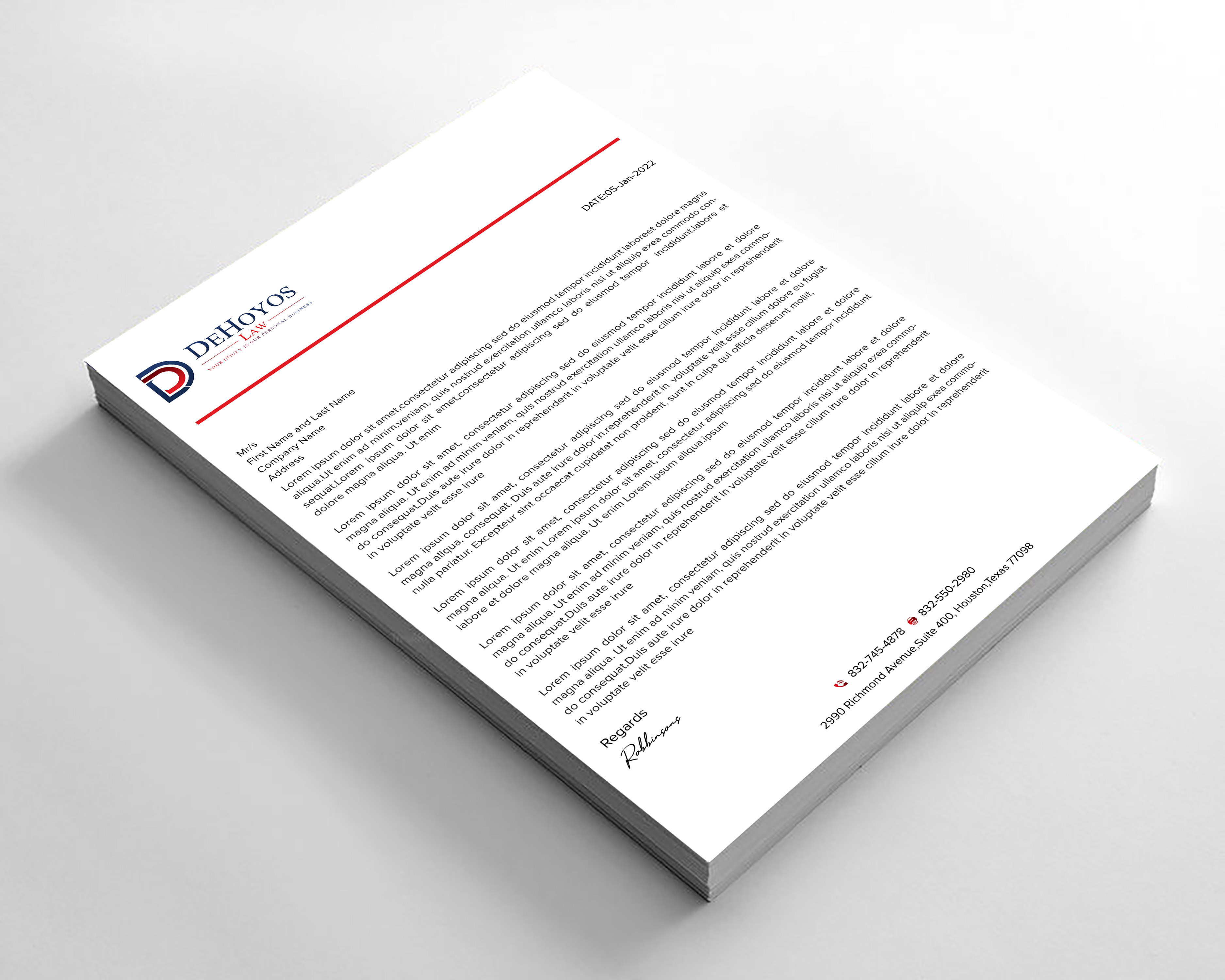 Stationery Design by sadikul islam for DeHoyos Law | Design #28033406