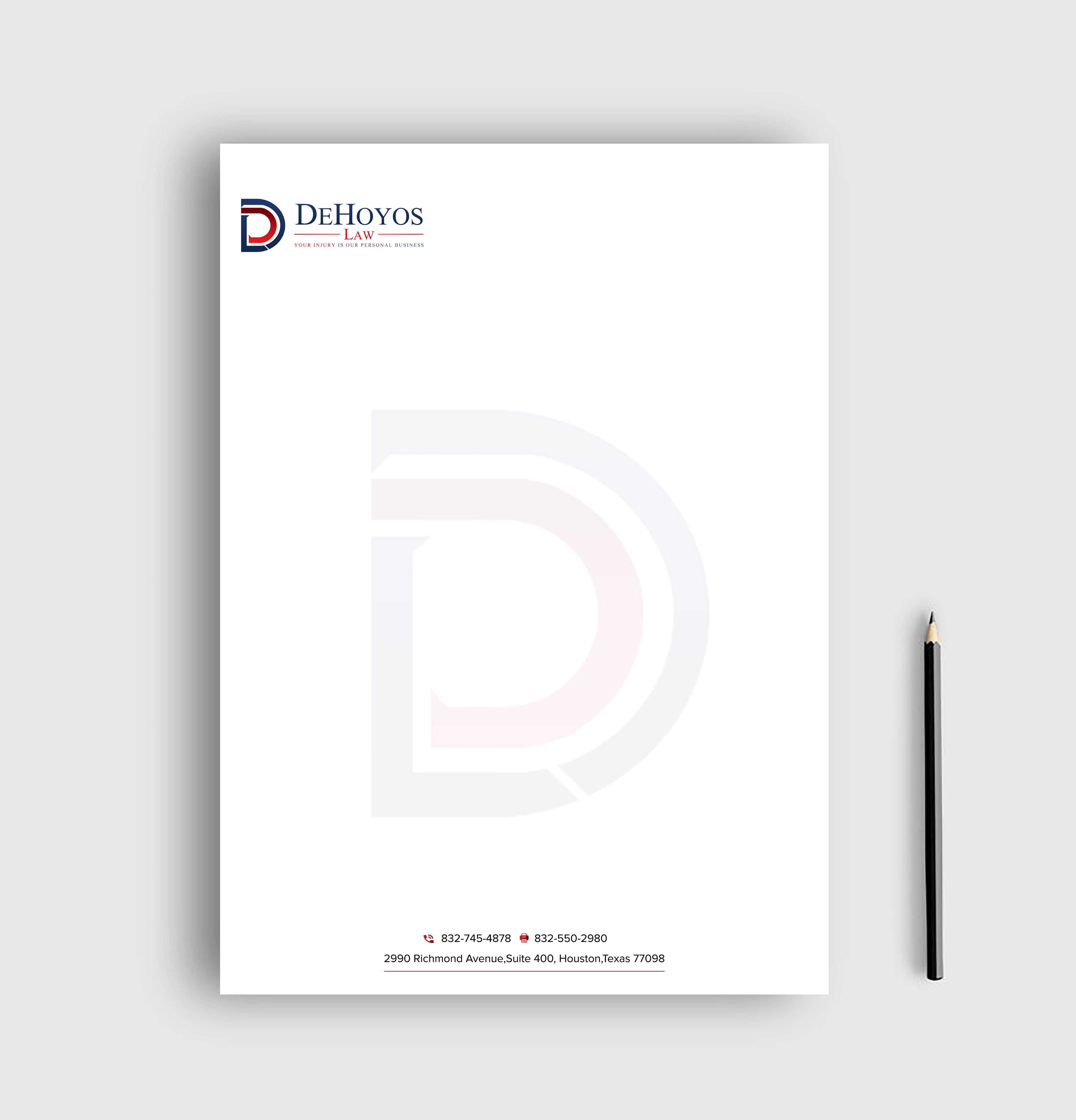 Stationery Design by sadikul islam for DeHoyos Law | Design #28033671