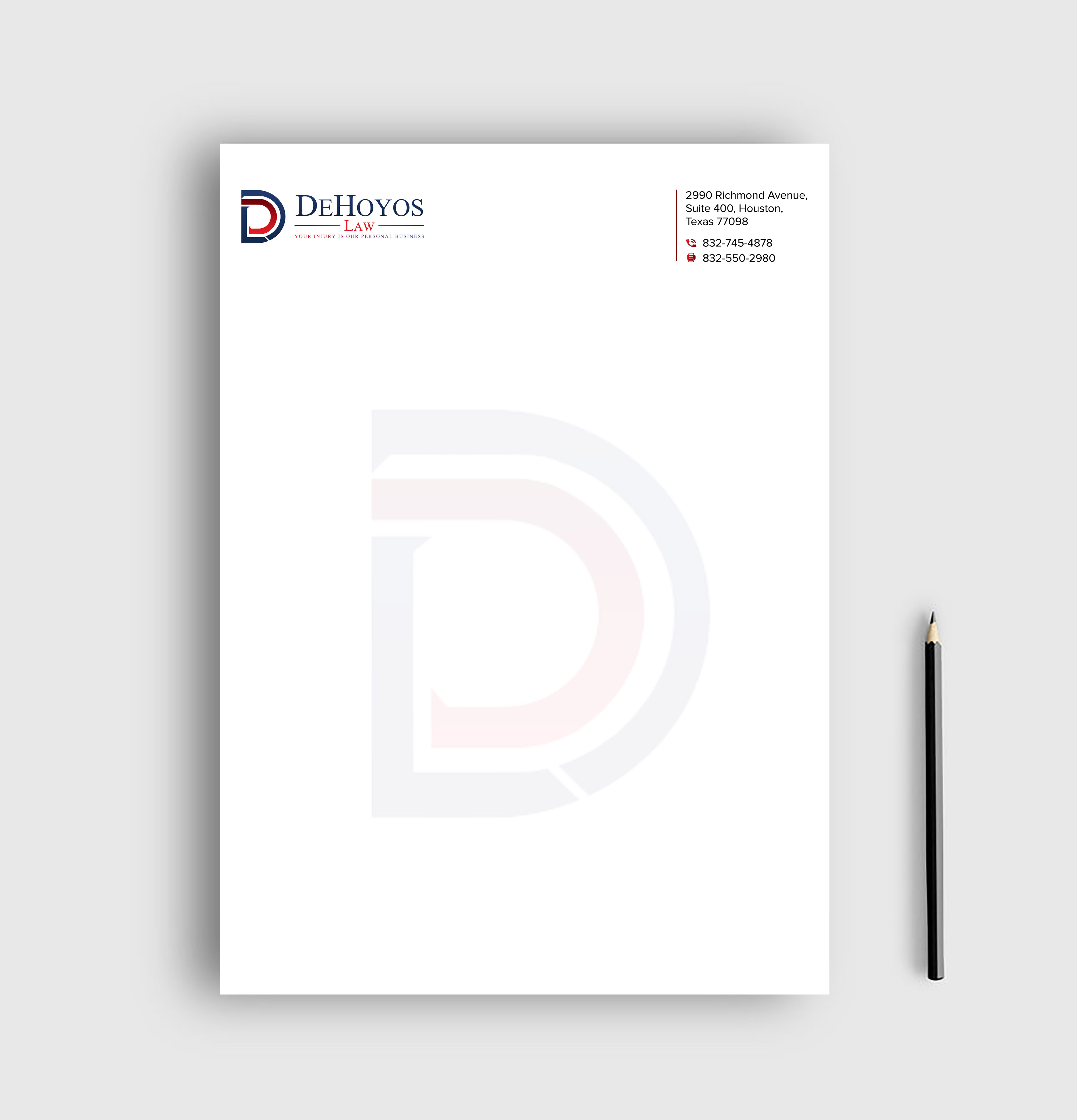 Stationery Design by sadikul islam for DeHoyos Law | Design #28033677
